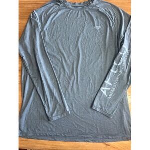 AFTCO Mens AFTECH Fishing Shirt Blue Long Sleeve Performance Tee XL